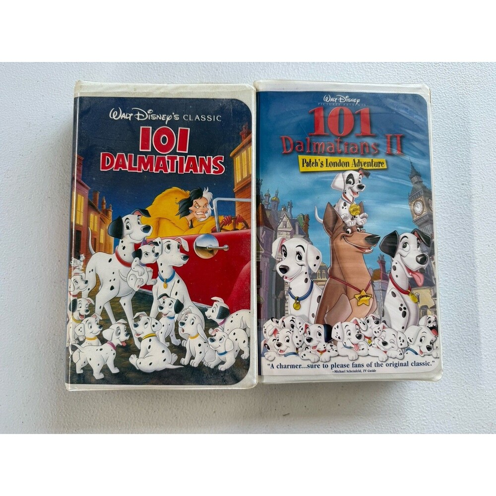 Disney 101 Dalmatians I & II VHS Lot Black Diamond & Patch's London Adventure